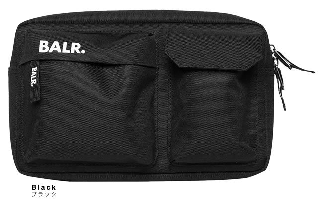 【極美品】BALR. ボディバッグ ウエストポーチ ブラック 総柄 レザー BALR. ボーラー BALR バッグ ウエストポーチ ボディバッグ
