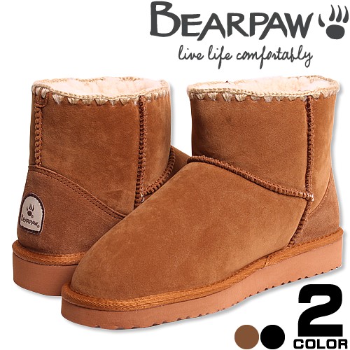 新品未使用BEARPAW 厚底 ムートンブーツ BEARPAW（ベアパウ） デミ ムートンブーツ ミニ ショートブーツ スノー