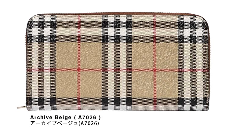 バーバリー BURBERRY 財布 長財布 チェック ジップウォレット レディース メンズ ラウンドファスナー ブランド アーカイブベージュ