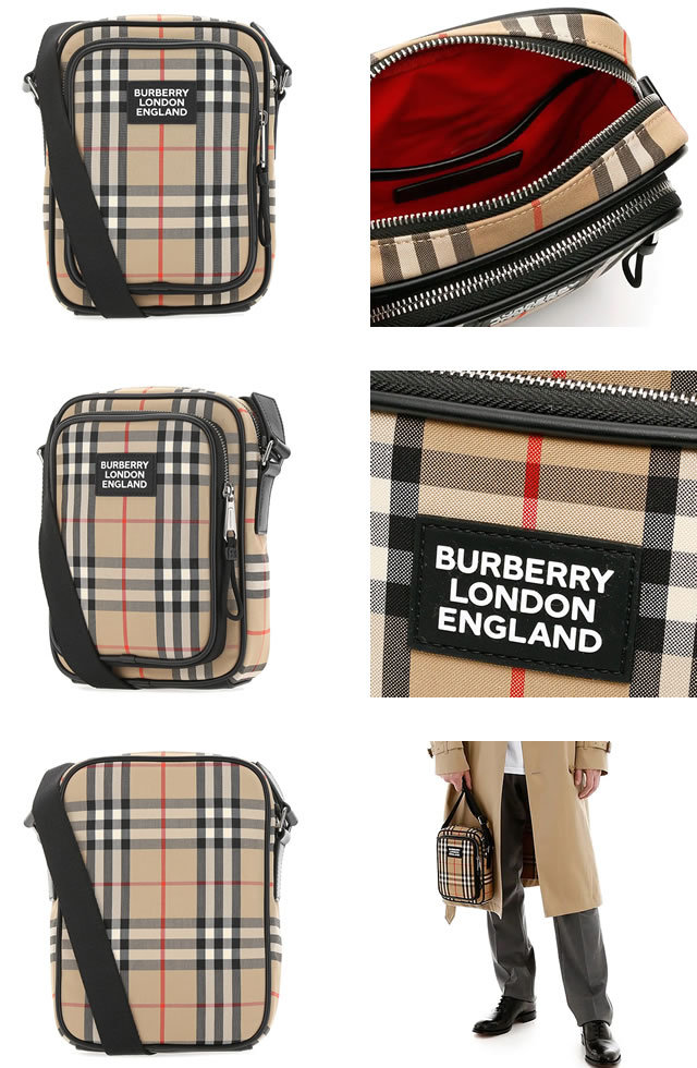 バーバリー BURBERRY バッグ ショルダーバッグ クロスボディバッグ メンズ レディース ヴィンテージチェック 縦型 斜めがけ ブランド  プレゼント ベージュ