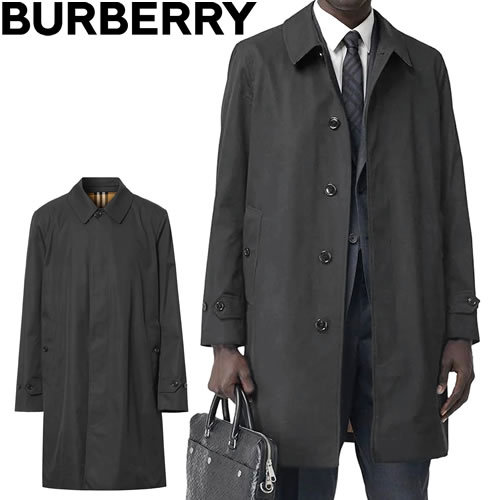 バーバリー BURBERRY コート ステンカラーコート トレンチコート ビジネスコート ザ ピムリコ ヘリテジ カーコート メンズ ビジネス  大きいサイズ 黒 ブラック