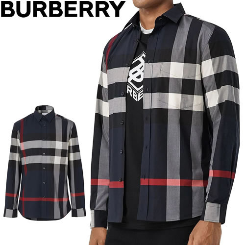 バーバリー BURBERRY シャツ 長袖 チェックシャツ メンズ ストレッチ