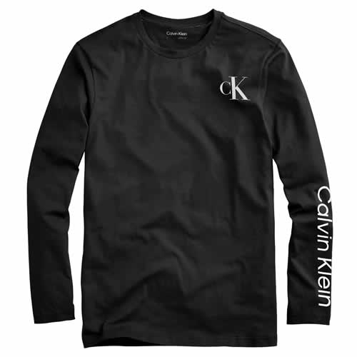 カルバンクライン Calvin Klein 長袖Tシャツ ロンT クルーネック メンズ 男性 ブランド ロゴプリント 黒 白 LS TEE CHEST  MONOGRAM CREWNK 40IC812