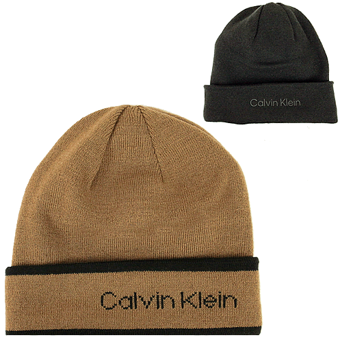 カルバンクライン Calvin Klein ニット帽 ニットキャップ メンズ レディース リバーシブル ロゴ 大きいサイズ ゴルフ ブランド  プレゼント 黒 ブラック グレー