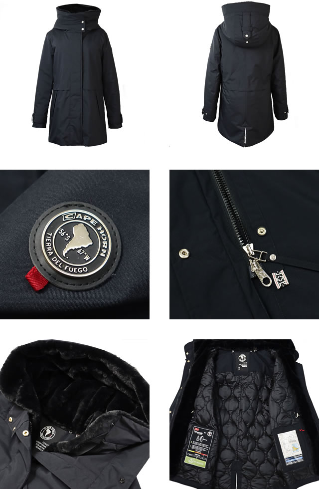 ケープホーン　リモタ　サイズ44 中綿コート　ブラック CAPEHORN（ケープホーン） 中綿コート ジャケット ミリタリー