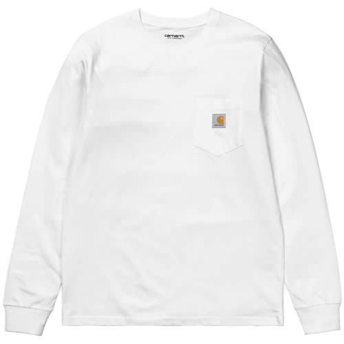 カーハート Carhartt L/S ポケット Tシャツ ロンT メンズ 長袖 ロゴ ワンポイント ブランド おしゃれ 綿 コットン 大きいサイズ 白  黒 ホワイト ブラック
