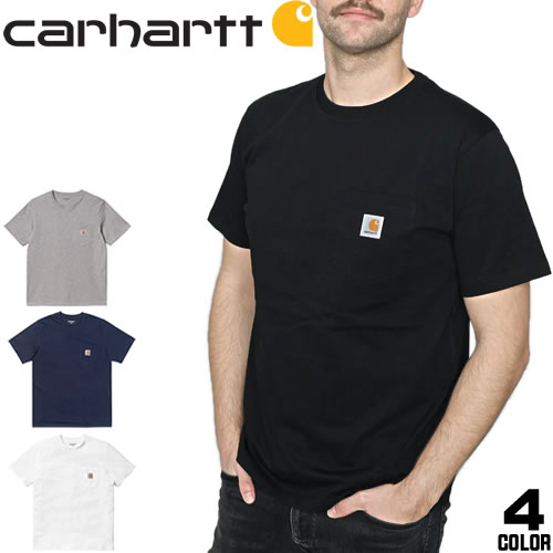 Carhartt ブラック Tシャツ ポケット付き Carhartt カーハート メンズ レディース 半袖 ポケットTシャツ