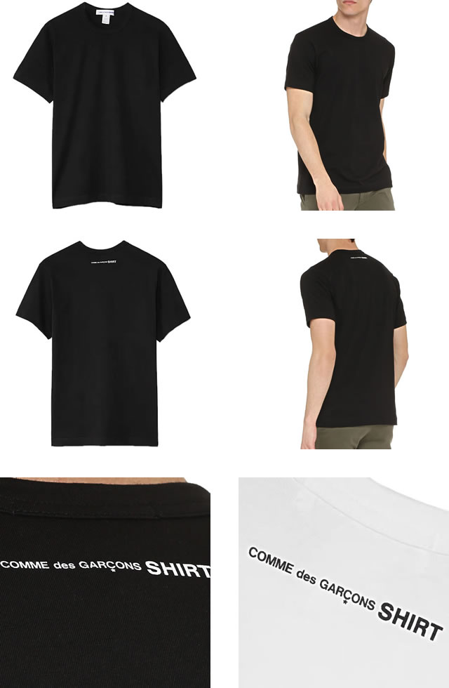 コムデギャルソン COMME des GARCONS Tシャツ 半袖 クルーネック 丸首 メンズ ロゴ カジュアル 無地 大きいサイズ ブランド 白  黒 ホワイト ブラック