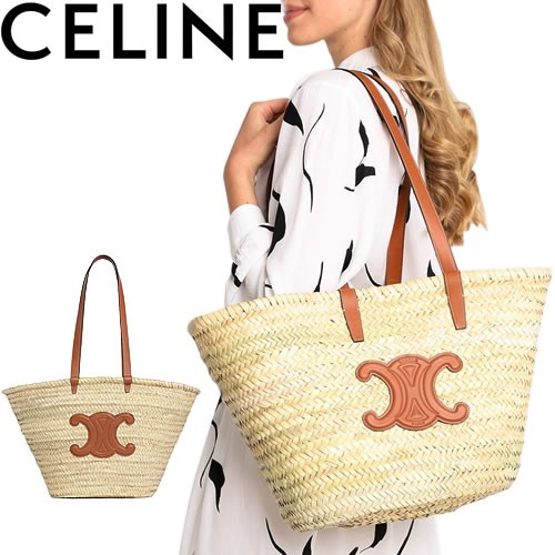 セリーヌ Celine バッグ トートバッグ ミディアム トリオン バスケット イン ラフィア アンド カーフスキン レディース おしゃれ ブランド タン 304 004 Mss 通販 Yahoo ショッピング