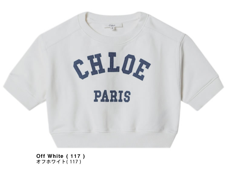 【美品】Chloe クロエ Tシャツ クロップド カットソー シグネチャー ビッグ ロゴ プリント リラックスフィット ショートスリーブ 半袖 コットン100％ トップス レディース サイズ M ホワイト ブラック 白 黒 イタリア製 Chloe - 【美品】Chloe クロエ Tシャツ クロップド カットソー