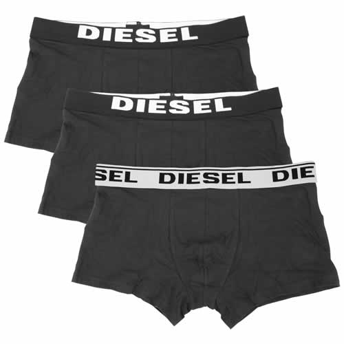 ディーゼル DIESEL ボクサーパンツ 3枚セット メンズ 下着 無地 コットン ロゴ おしゃれ 人気 おすすめ 大きいサイズ ブランド プレゼント  黒 ブラック