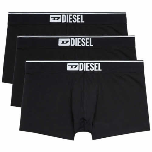 ディーゼル DIESEL ボクサーパンツ 3枚組 3枚 メンズ 下着 ボクサーブリーフ コットン ストレッチ ロゴ ローライズ 綿 ブランド  大きいサイズ 黒 ブラック