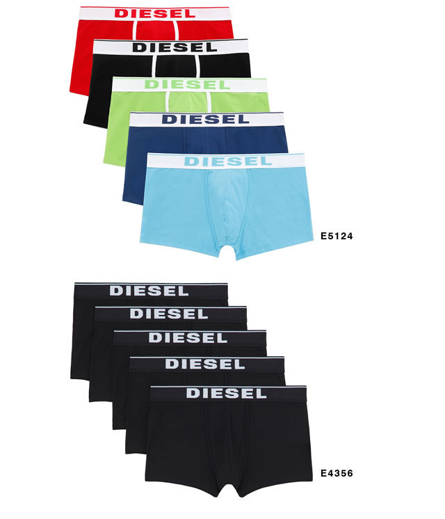 ディーゼル DIESEL ボクサーパンツ 5枚セット 5枚組 メンズ アンダーウェア 下着 無地 綿 コットン ロゴ 大きいサイズ ブランド  プレゼント 黒 ブラック