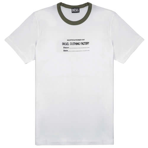 ディーゼル DIESEL Tシャツ T-DIEGOR-C3 メンズ 半袖 クルーネック ロゴ ブラン...