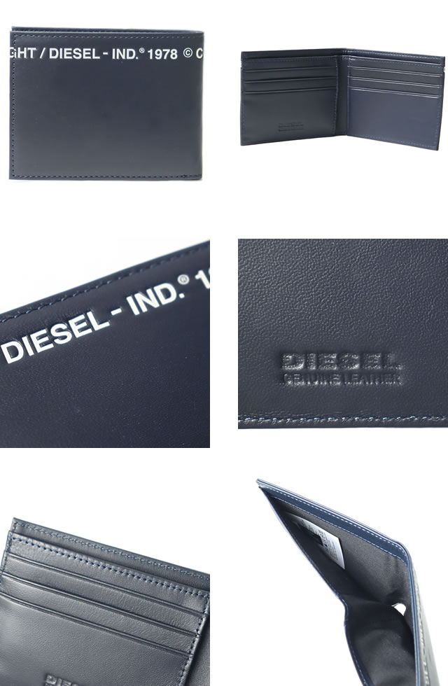 最終値下げ！ DIESEL二つ折り財布 ネイビー DIESEL（ディーゼル） 財布 二つ折り財布 メンズ レディース 札入れ