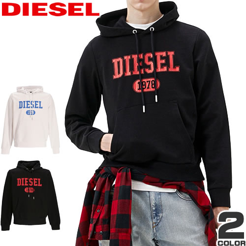 ディーゼル DIESEL パーカー プルオーバーパーカー S-GINN-HOOD-K25 メンズ ロゴ プリント ブランド 大きいサイズ おしゃれ 黒  白 ブラック ホワイト : 223-098 : MSS - 通販 - Yahoo!ショッピング