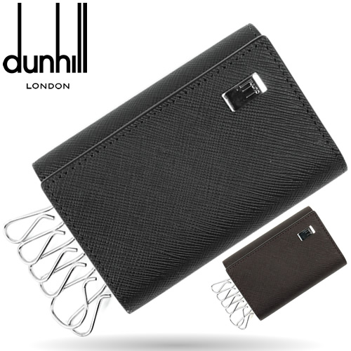 ダンヒル dunhill キーケース 6連 キーリング付き メンズ プレーン メタルロゴ ブランド プレゼント 黒 茶 ブラック ブラウン