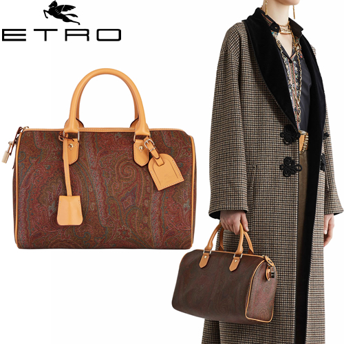 エトロ ETRO ハンドバッグ ボストンバッグ レディース ペイズリー ボストン バッグ 小さめ 軽い おしゃれ プレゼント ブランド 茶色 ブラウン