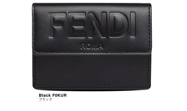 フェンディ FENDI 財布 三つ折り財布 ミニ財布 小銭入れあり レディース メンズ フェンディ ローマ レザー 本革 ブランド プレゼント 黒  ブラック