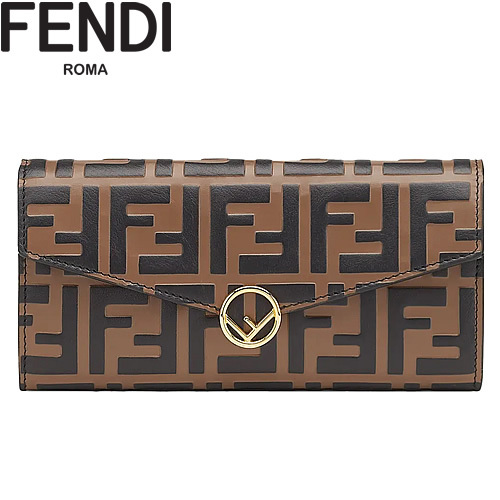 フェンディ FENDI 財布 長財布 かぶせ ズッカ柄 レディース ブランド 