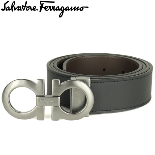 フェラガモ ベルト メンズ Salvatore Ferragamo 67-1041 リバーシブル 黒 茶 ブラック ブラウン 本革