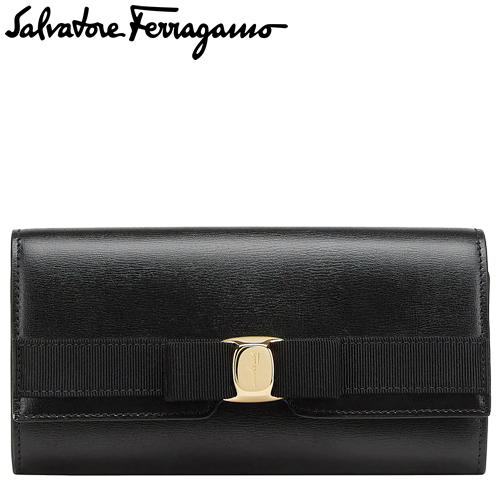 フェラガモ Salvatore Ferragamo 財布 長財布 かぶせ 小銭入れあり