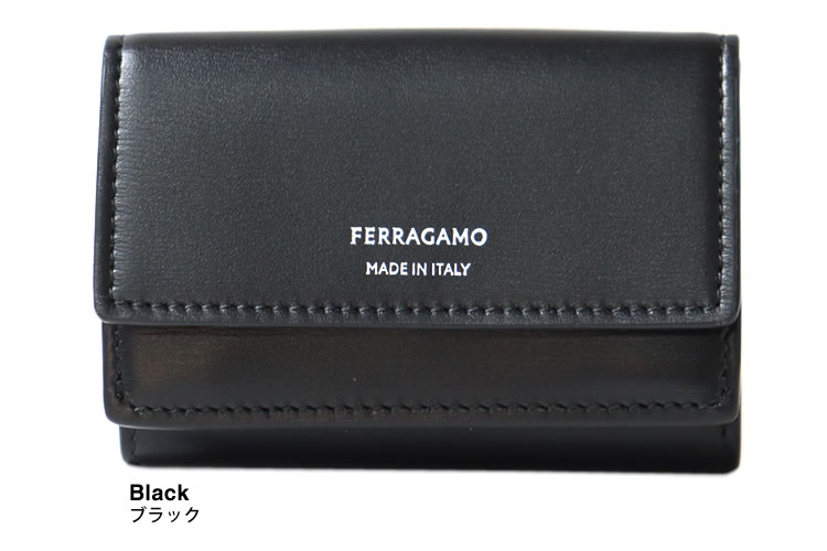 ★MIkO★Salvatore Ferragamo ブラック 折り財布 フェラガモ 二つ折り財布 財布 レディース ヴァラ リボン