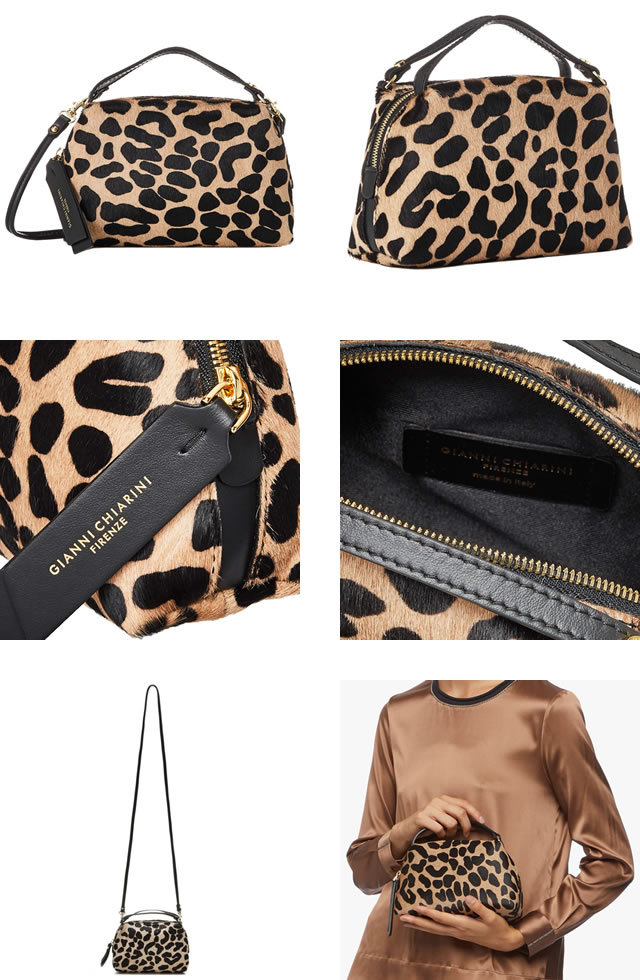 【美品】GIANNI CHIARINI アリファ S バッグ レオパード GIANNI CHIARINI（ジャンニ キアリーニ） アリファ S レオパード