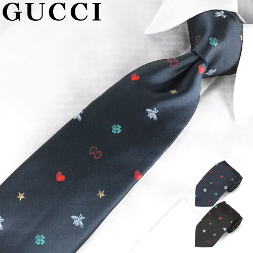 グッチ GUCCI ネクタイ レギュラータイ GG柄 蜂柄 ブランド 高級 おしゃれ シルク プレゼント 結婚式 紺 ネイビー 黒 ブラック  GOLDWYN 571819 4E002