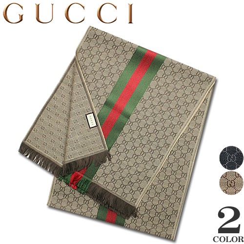 グッチ GUCCI マフラー ストール レディース メンズ GG柄 ウール 大判 