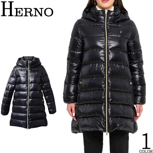 【良品】ヘルノ HERNO★ダウンコート　Bolla　フード　グリーン　ロング HERNO（ヘルノ） ダウン ダウンジャケット ダウンコート アウター