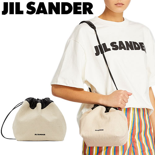 ジルサンダー JIL SANDER バッグ 巾着 ショルダーバッグ ドローストリング クロスボディ スモール レディース リバーシブル ブランド  レザー 革 黒 ベージュ