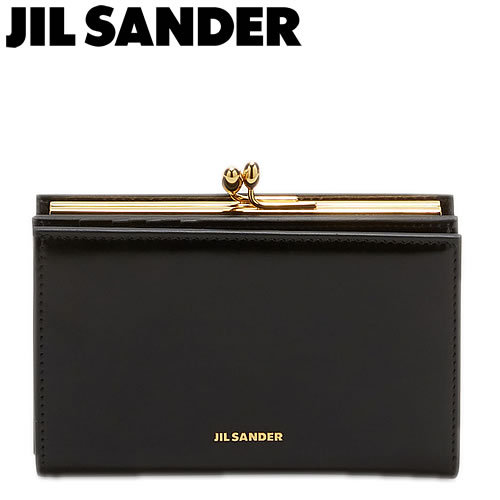 ジルサンダー JIL SANDER 財布 ミニ財布 二つ折り財布 がま口 小銭入れあり レディース レザー 本革 ブランド プレゼント 黒 ブラック