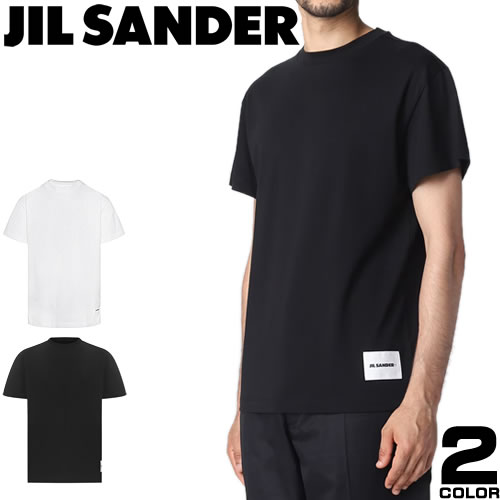 ジルサンダー JIL SANDER Tシャツ 半袖 メンズ クルーネック 丸首 ロゴ ブランド おしゃれ 無地 大きい 大きいサイズ 黒 白 ブラック  ホワイト