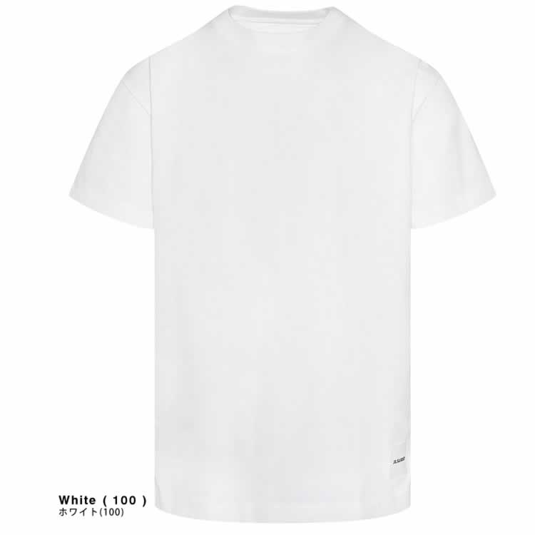 ジルサンダー JIL SANDER Tシャツ 半袖 クルーネック 丸首 メンズ オーバーサイズ ロゴ コットン 大きいサイズ ブランド プレゼント 白 黒 ホワイト ブラック｜maido-selection｜02