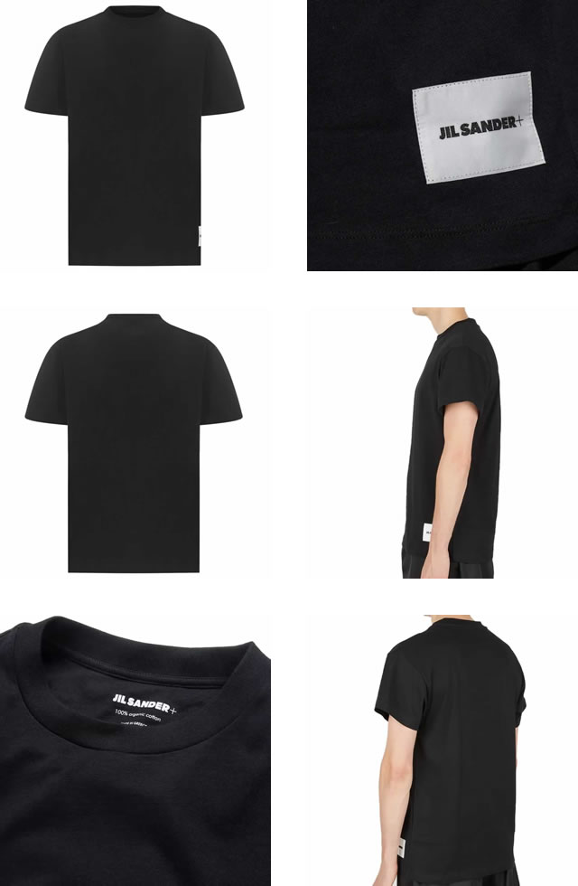 ジルサンダー JIL SANDER Tシャツ 半袖 メンズ クルーネック 丸首 ロゴ ブランド おしゃれ 無地 大きい 大きいサイズ 黒 白 ブラック  ホワイト