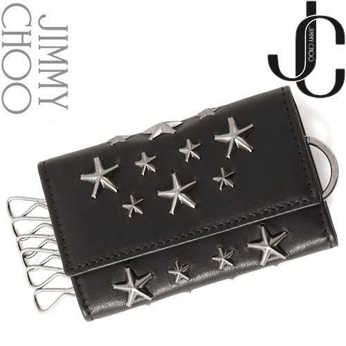 ジミーチュウ JIMMY CHOO キーケース 6連 キーリング メンズ レディース スタースタッズ レザー 本革 ブランド プレゼント 黒 ブラック