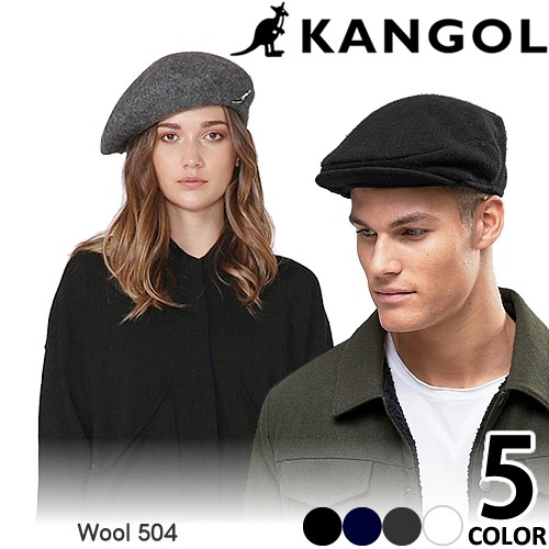 カンゴール KANGOL ハンチング Wool 504 メンズ レディース ウール ロゴ 大きいサイズ 帽子 ベレー帽 おしゃれ 黒 ブラック  167169001 187169001