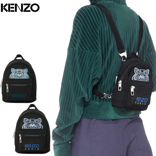 ケンゾー KENZO バッグ リュック ミニ キャンバス キャンパス タイガー バックパック メンズ レディース 刺繍 ブランド 黒 ブラック  FA65SF301F20