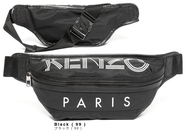 ケンゾー KENZO バッグ ボディバッグ ウエストポーチ ファニーバッグ ロゴ バムバッグ メンズ レディース ブランド 斜めがけ 黒 ブラック  F855SF212F24