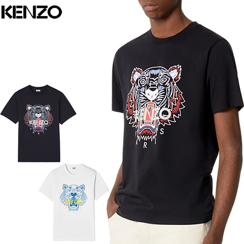 ケンゾー KENZO タイガー Tシャツ メンズ レディース 半袖 クルーネック 丸首 ブランド 大きいサイズ おしゃれ プリント 白 黒 ホワイト  ブラック