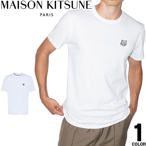 メゾンキツネ MAISON KITSUNE ボールドフォックスヘッド パッチ コンフォート Tシャツ メンズ 半袖 クルーネック 丸首 ワンポイント  刺繍 ブランド 綿100 白 : 255-001 : MSS - 通販 - Yahoo!ショッピング