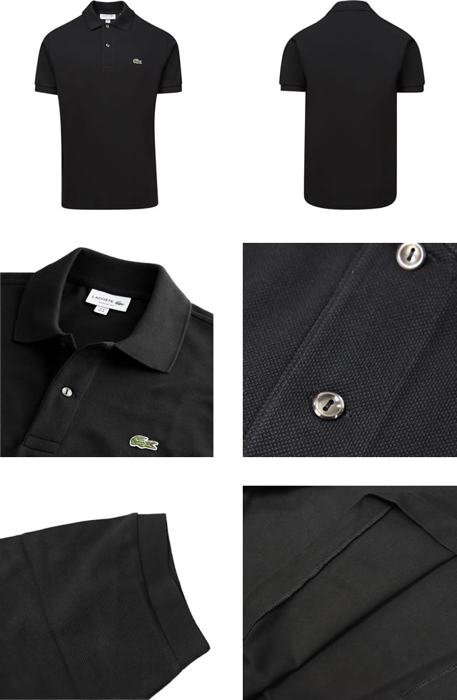 あ*男様 LACOSTA ラコステ ワンポイントロゴ ポロシャツ ブラック L LACOSTE（ラコステ） ポロシャツ 半袖 ポロシャツ ロゴ ワンポイント