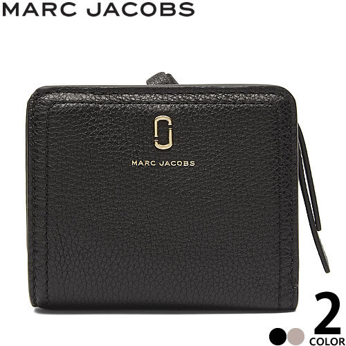マークジェイコブス MARC JACOBS 財布 二つ折り財布 ザ ソフトショット ミニ コンパクト ウォレット レディース ブランド 本革 革 黒 ブラック グレー