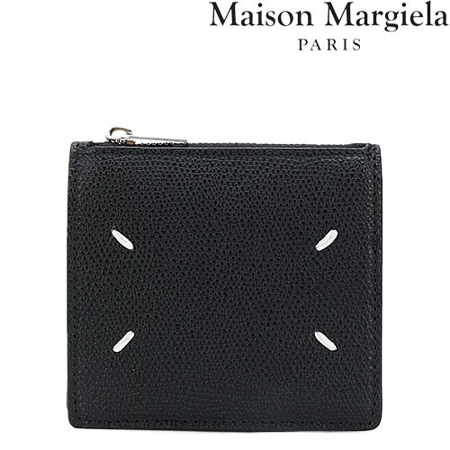 メゾンマルジェラ Maison Margiela 財布 二つ折り財布 小銭入れあり メンズ レディース 4ステッチ バイフォールド ウォレット 本革  ブランド 黒 ブラック