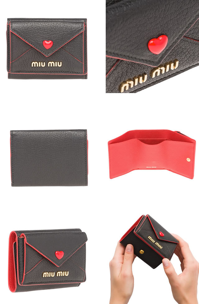 ミュウミュウ MIUMIU 財布 三つ折り財布 ミニ財布 小銭入れあり 