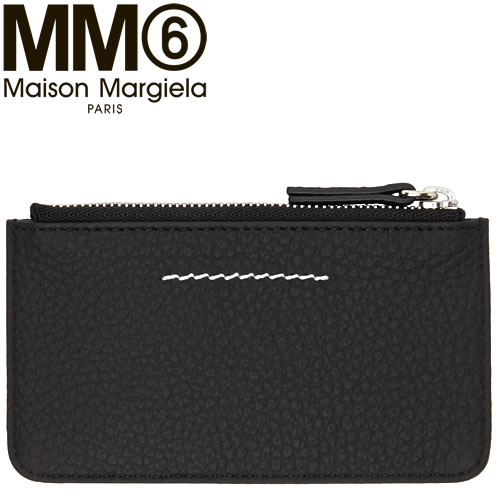 エムエム6 メゾンマルジェラ MM6 Maison Margiela 財布 コインケース カードケース ロゴ カードホルダー レディース メンズ  ブランド 革 本革 黒 ブラック