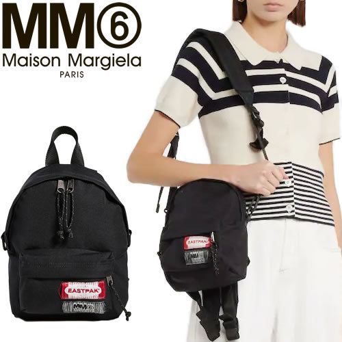 エムエムシックス メゾンマルジェラ イーストパック MM6 Maison Margiela Eastpak リュック バックパック ショルダーバッグ  レディース ブランド 黒 ブラック