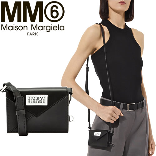 エムエムシックス メゾンマルジェラ MM6 Maison Margiela ショルダーバッグ ジャパニーズ ミニ クロスボディバッグ レディース  ブランド 革 本革 黒 ブラック : 330-008 : MSS - 通販 - Yahoo!ショッピング