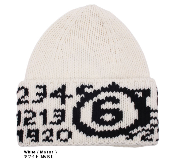 MM6 Maison Margiela ニット帽 黒・白 MM6 エムエムシックス メゾンマルジェラ Maison Margiela ニット